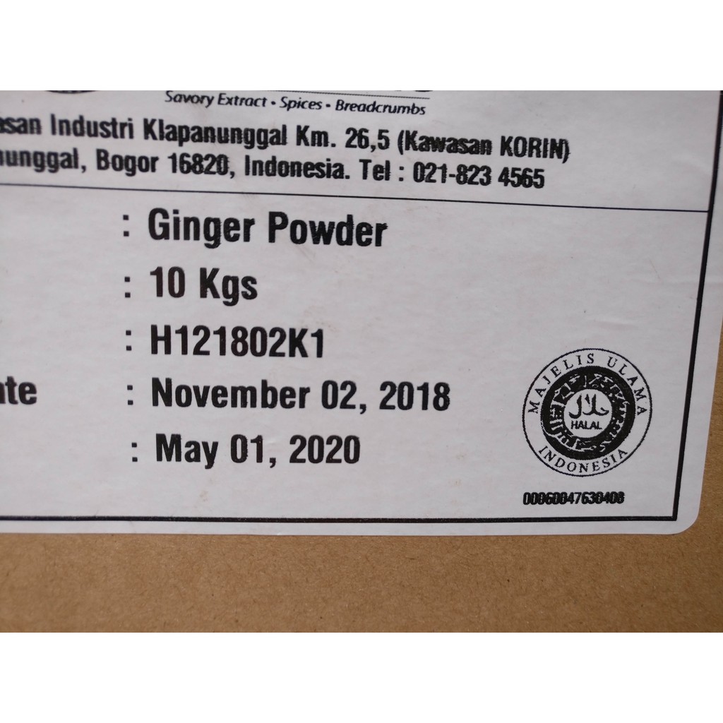 Ginger Powder / Jahe Putih Bubuk 100 GR Murni Varietas Jahe Gajah