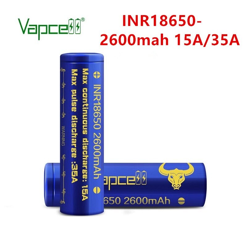 AUTHENTIC Vapcell Blue 2600mAh 35A 18650 Battery Batrai Baterai Vape