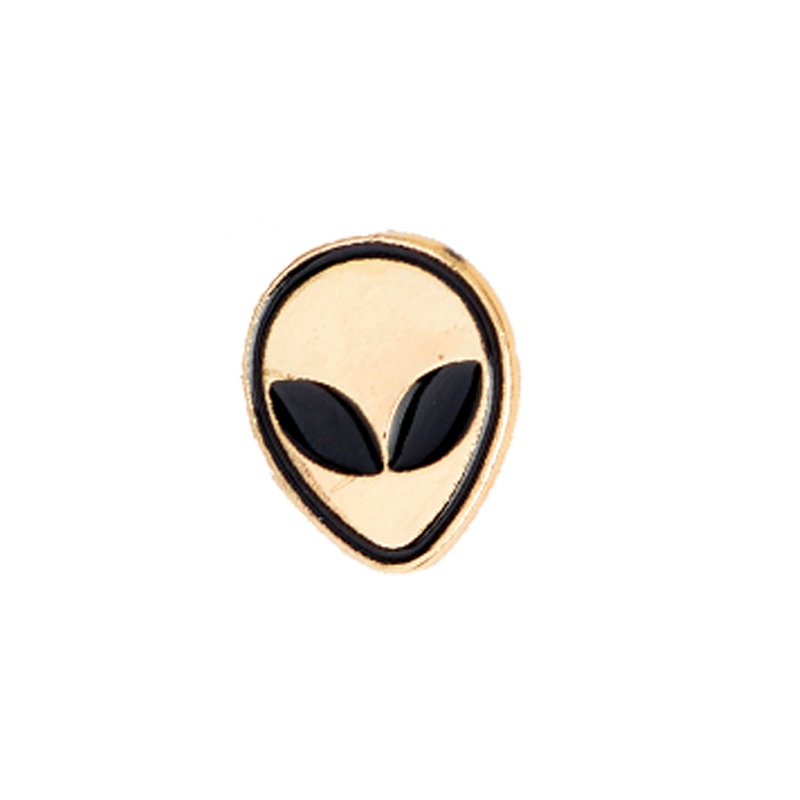 Bros Pin Enamel Bentuk Alien Luar Angkasa Hijau Untuk Geeks / Him / Her