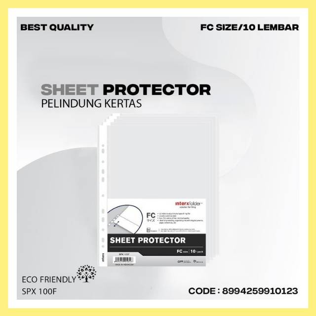 

SHEET PROTECTOR FC pelindung kertas binder map plastik ECO isi 10 lembar