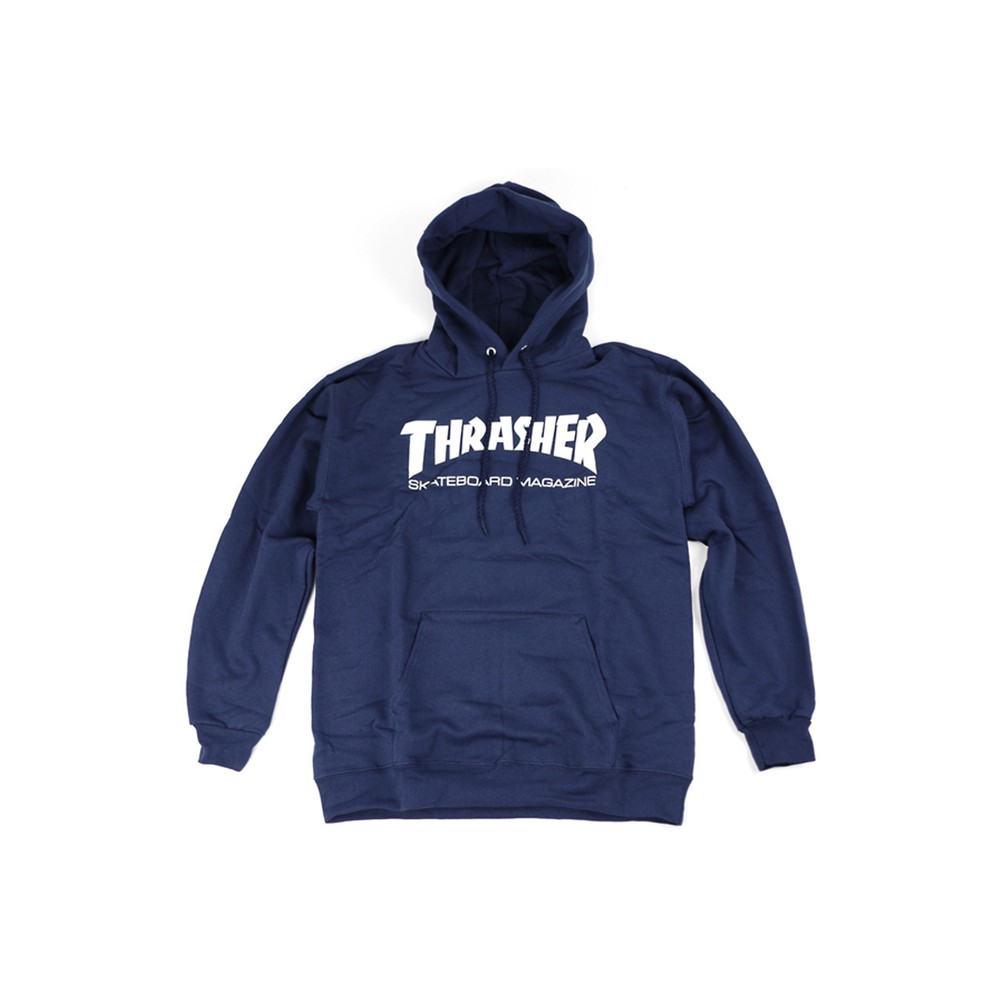 JAKET HOODIE PRIA THRASHER - HOODIE BOMBER SKATEMAG NAVY