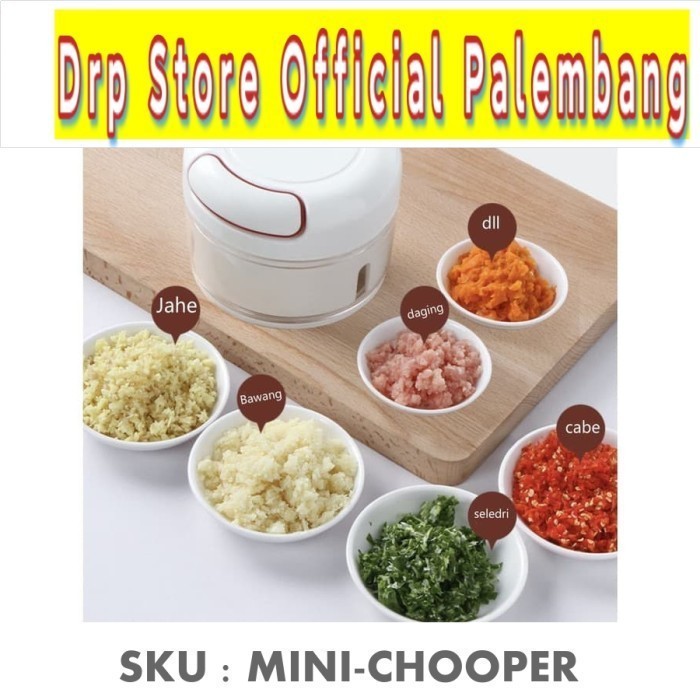 Mini Food Chopper Blender Bumbu Manual Speedy Chopper Mini - Putih