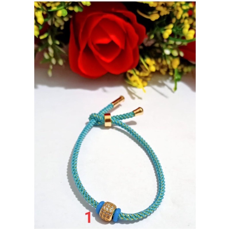 Gelang Tali TITANIUM Pandora Serut Plus Liontin Xp