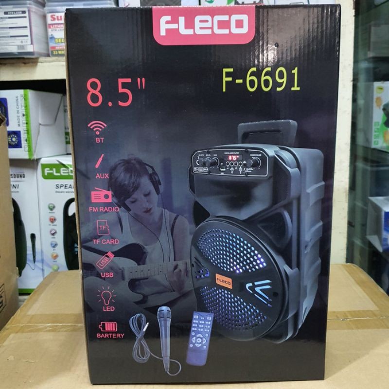 Super ngebas Speaker Bluetooth Fleco F 6691 + Bonus Mic