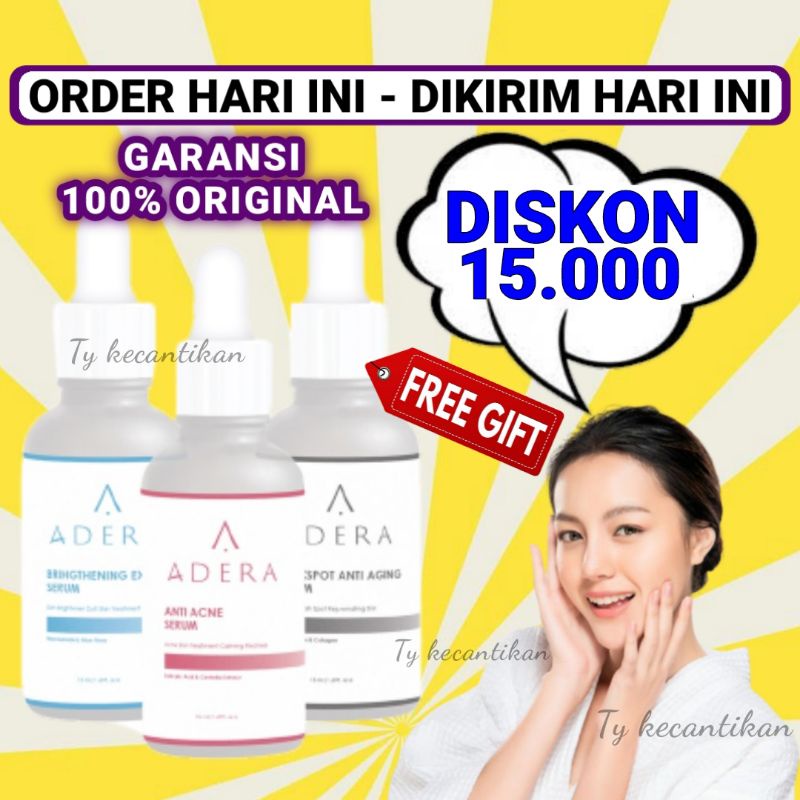 ADERA SERUM ORIGINAL 100% BPOM BRIGHTENING | ACNE | DARKSPOT | Paket Adera Serum Wajah Glowing Putih