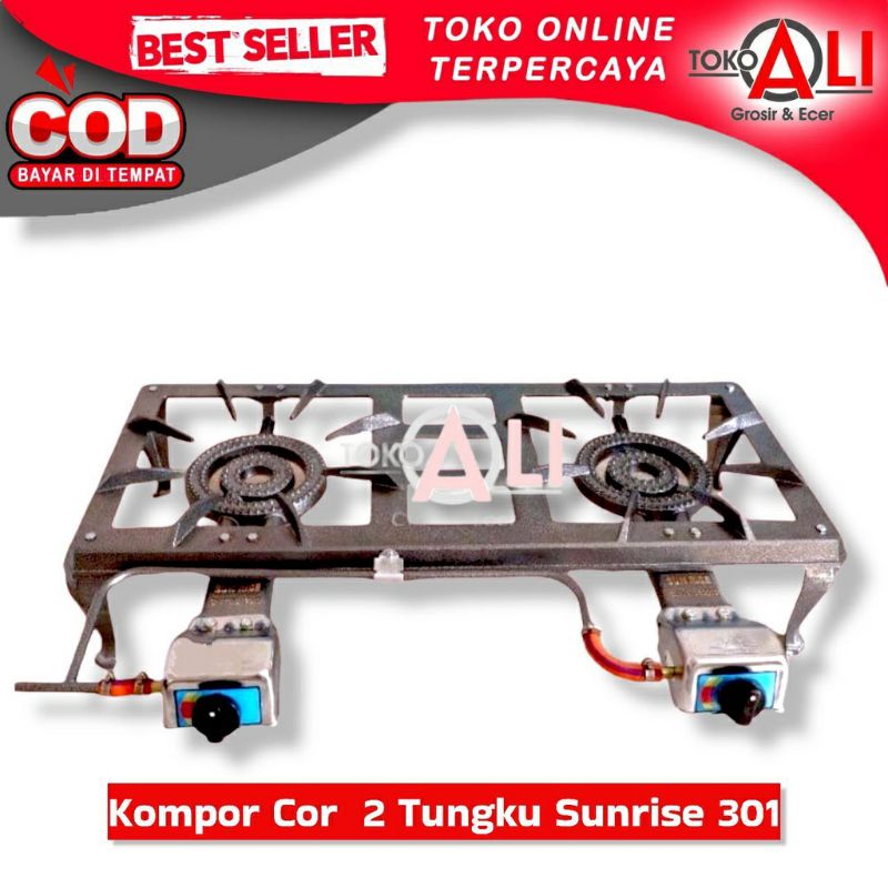 [ ⭐⭐⭐⭐⭐ ] Kompor cor besi api seribu sunrise 301 2 tungku dobel otomatis