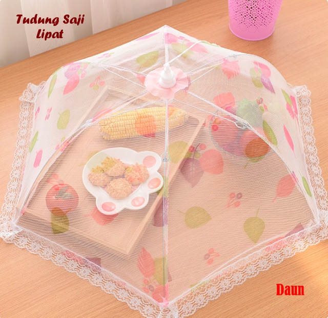 Tudung saji lipat transparant bahan tebal foldable