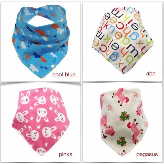 BANYAK MOTIF Bib / SLABBER SEGITIGA Bayi / Slaber Handuk Air Liur Bahan Katun Lucu &amp; Nyaman digunakan