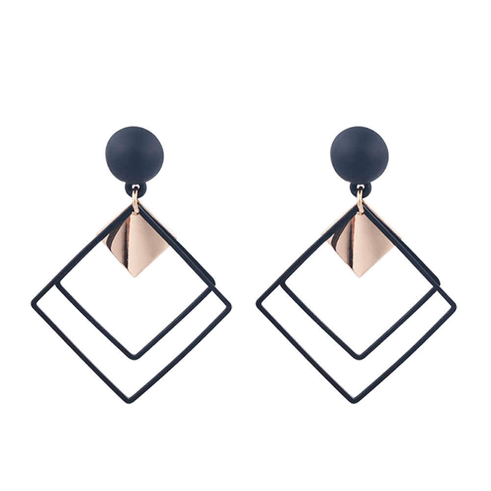 1Pasang Anting Pejantan Liontin Geometris Bohemian Wanita Modis-A