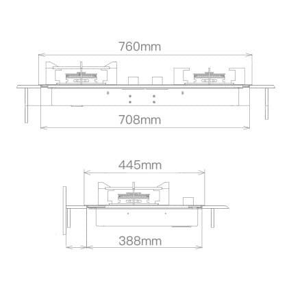 FOTILE Kompor Tanam kaca 2 Tungku GAG76202 - BUILT IN