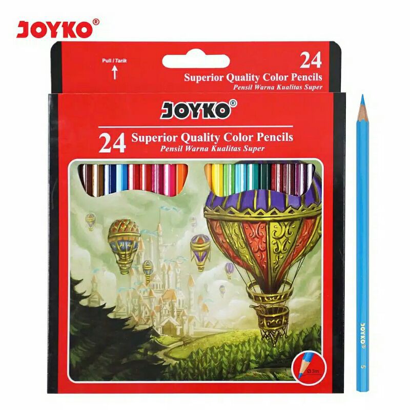 

CP-101 Pensil Warna Superior Quality Joyko 24 Warna Color Pencil