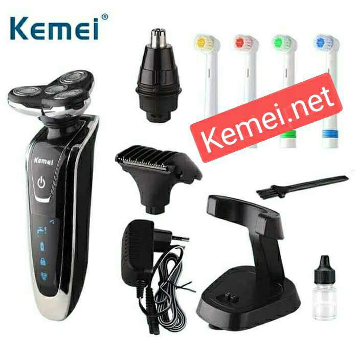 Kemei Alat Cukur Elektrik 4in1 Sikat Gigi Shaver Trimmer Razor KM-5181