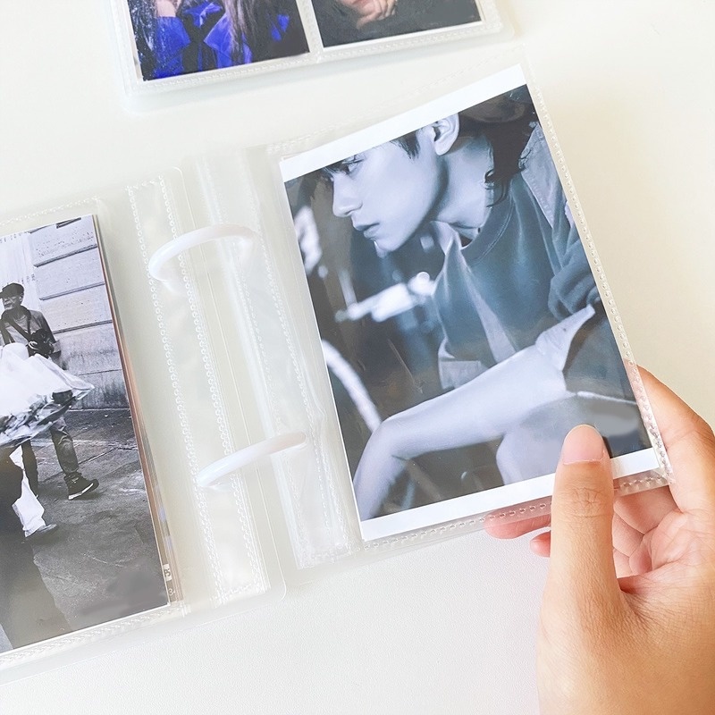 Album Binder Bening Matte Dengan 25pcs Sleeves Album Foto Transparan Photo Card Holder Buku Penyimpanan