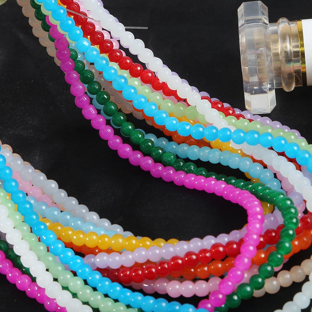 4 Mm 6 Mm DIY Buatan Tangan Segi Manik-manik Kaca Mewah Manik-manik Longgar String untuk DIY Membuat Perhiasan Gelang