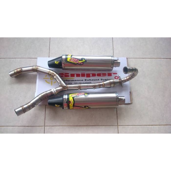 Knalpot klx 150,dtracker 150,klx,double full stainless procircuits