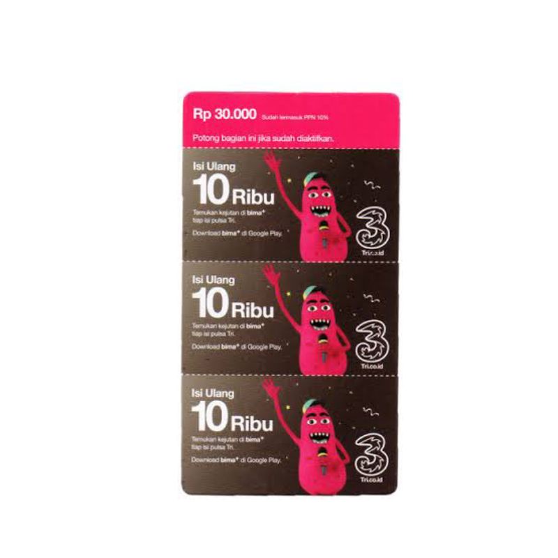 VOUCHER KOSONG TRI PULSA 10K ISI 15 SN