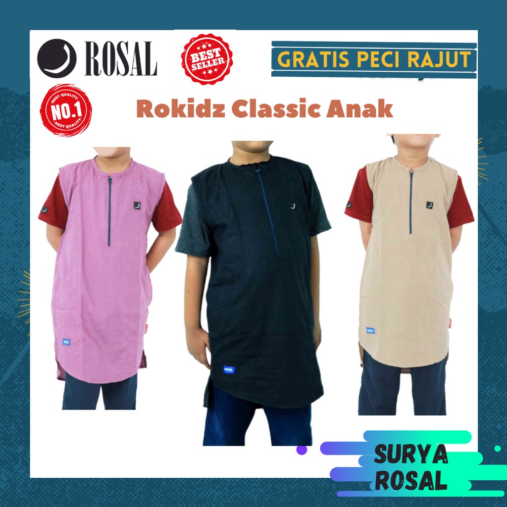 BAJU ROMPI ANAK- ROMPI ANAK -KOKO ANAK-ROMPI SHALAT ANAK-ROKIDZ CLASSIC BY ROSAL