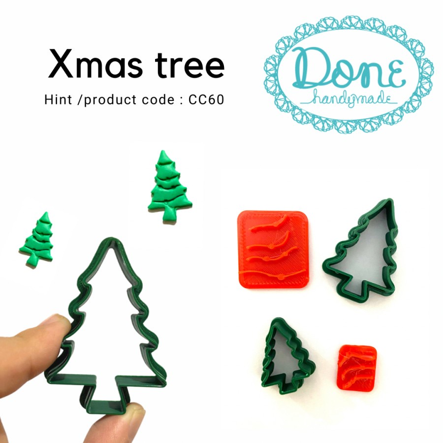 Christmas tree cookie cutter pohon natal cetakan fondant clay CC60