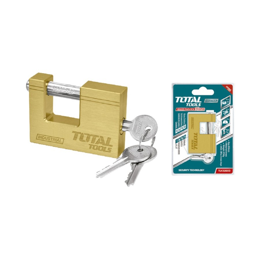 TOTAL TLK Heavy Duty Brass Block Padlock GEMBOK KUNINGAN 60MM