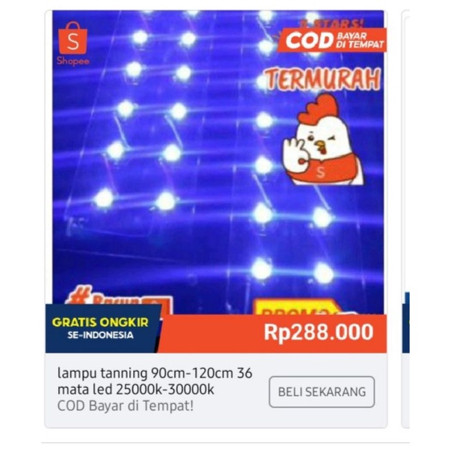 LAMPU TANNING  Hpl 60  mata led 30.000 KELVIN  hard tanning