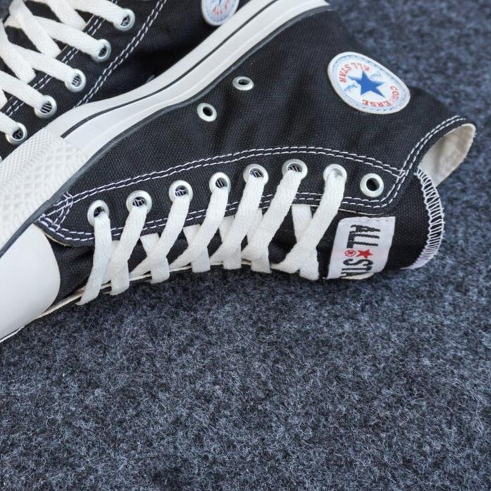 Sepatu Convers95 All Star Flash Petir Tinggi Sepatu Kasual Sekolah Pria Wanita Kerja Santai Hitam