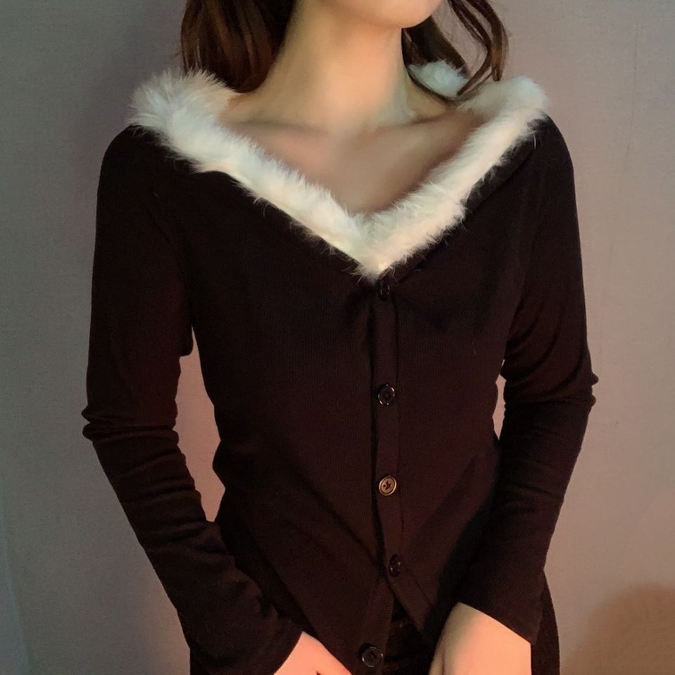 import tops fur collar cardigan dating little sexy make back garden