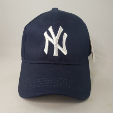 Topi NY New York Topi Baseball Pria Wanita-navy bahan twil