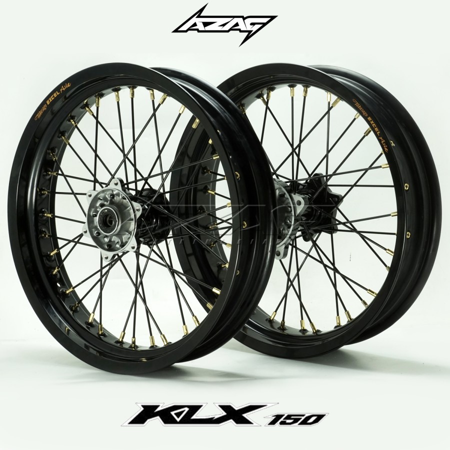 VELG SET SUPERMOTO HONDA CRF 150L EXCEL TAKASAGO SUPER BLACK