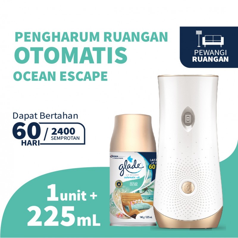 Glade Matic Device + Refill Alat Pengharum Ruangan Otomatis - Ocean Escape