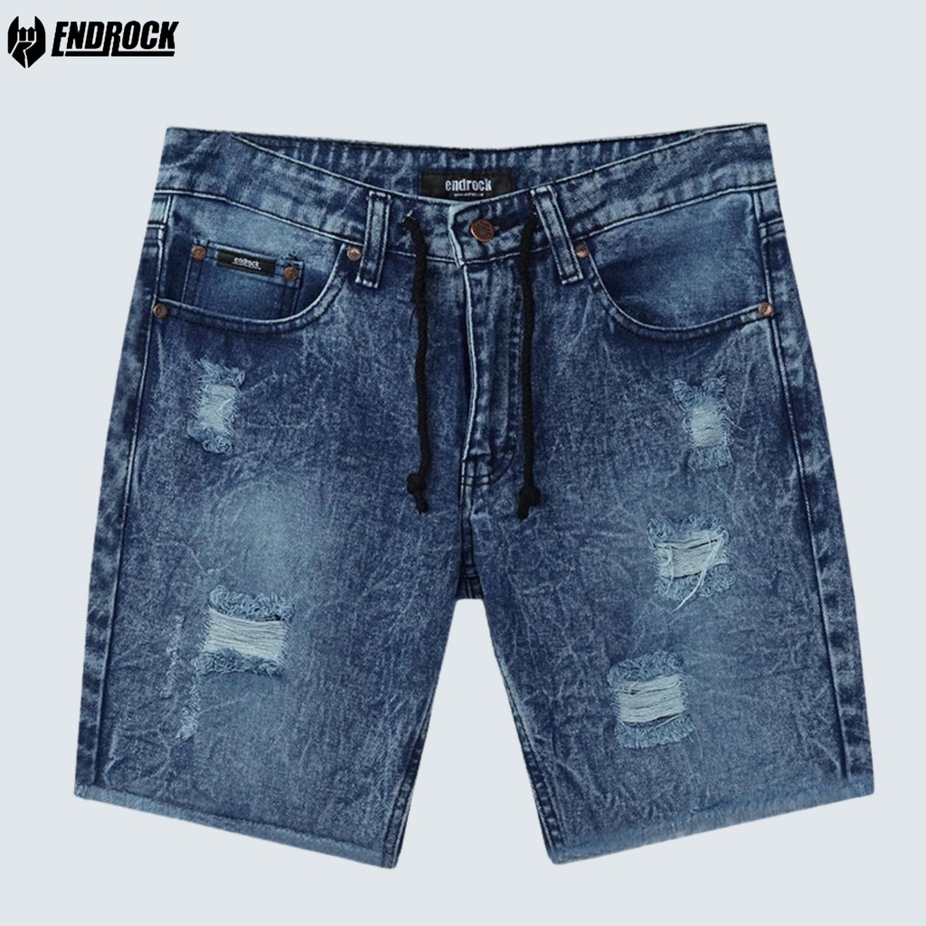 ORIGINAL jeans Endrock 030 snow | Celana pendek sobek pria