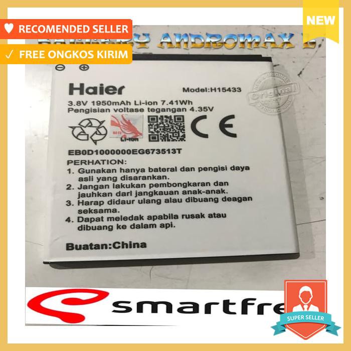 BATERAI HANDPHONE - BATTERAI HAIER ANDROMAX L H15433 BATERAI ANDROMAX L ORIGINAL 100PERSEN
