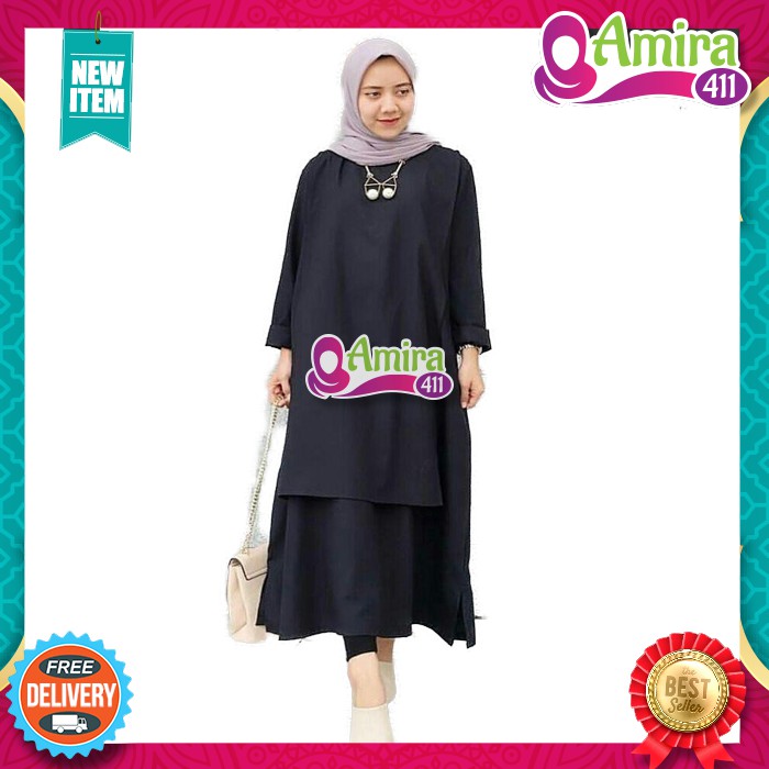 Atasan Carey Tunik Baju Rempel Baju Panjang Atasan Kekinian Atasan Wanita Tunik Baju Muslim A053