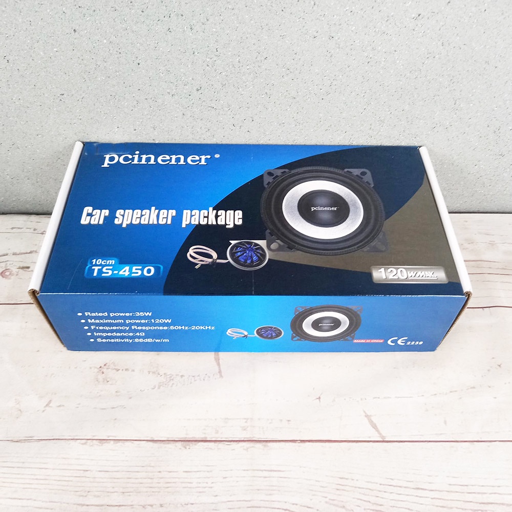 Pcinener Speaker Mobil HiFi 4 Inch 120W 2 PCS - TS-450 - Black