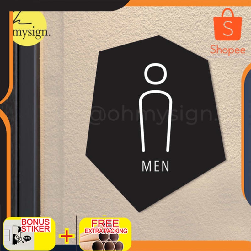 

Terlaris Acrylic Toilet Sign Men Pria | Toilet Sign Printed Akrilik Modern Elegan