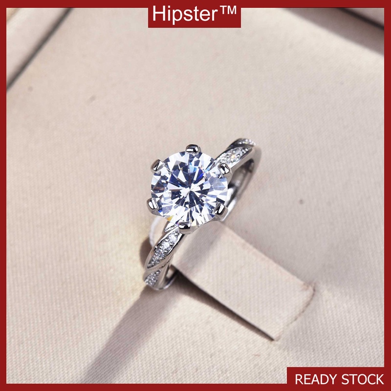 Simple Fashion 2 Karat White Moissanite Diamond Ring