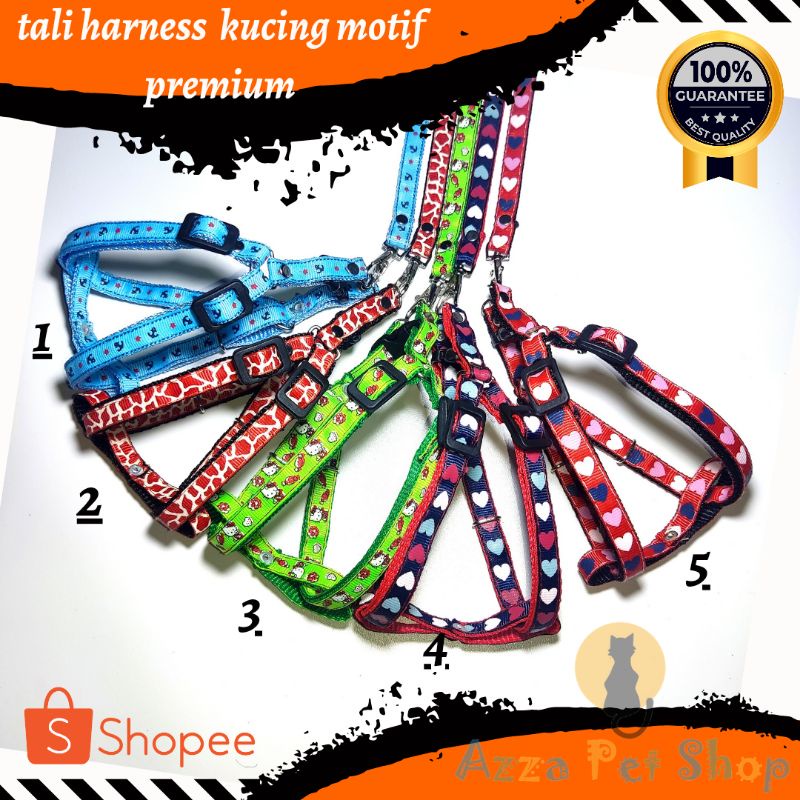 tali harness kucing model Y motif premium / tali body harness kucing / harnes kucing / harnes anjing