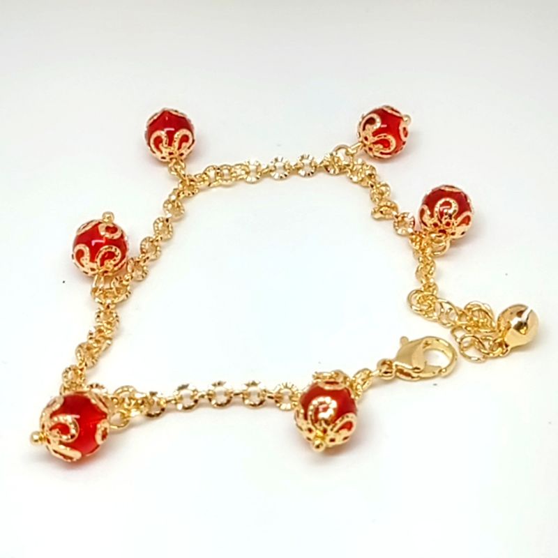 fashion Gelang rantai Dubai Red valvet wanita (cod)