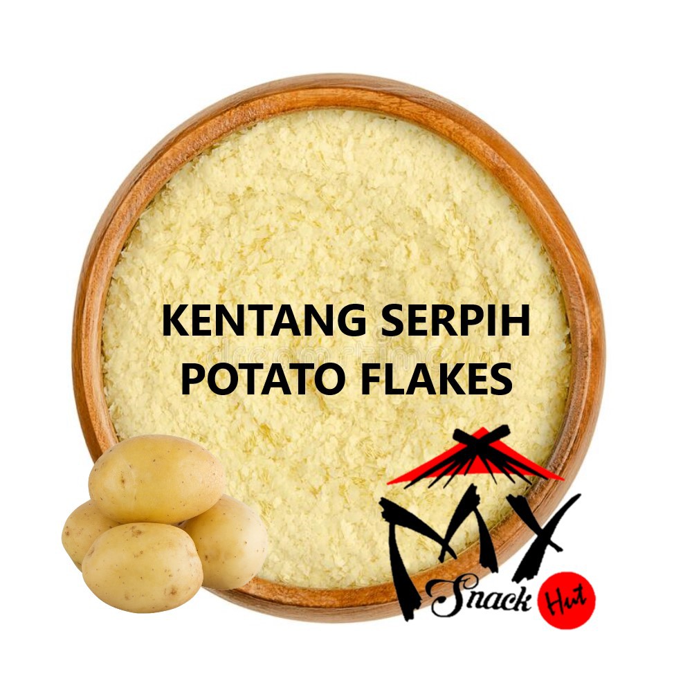 POTATO FLAKES 100GR - FLAKE KENTANG KASAR MASH KERING SERPIH HALUS MASHED POTATO COARSE HALAL