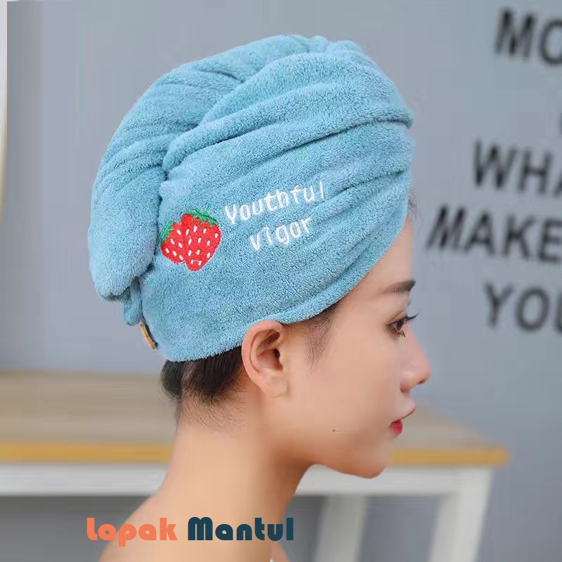 LM-0067 Handuk Keramas Cepat Kering Magic Head Towel Fast Dry Hair Bahan Microfiber Handuk Turban