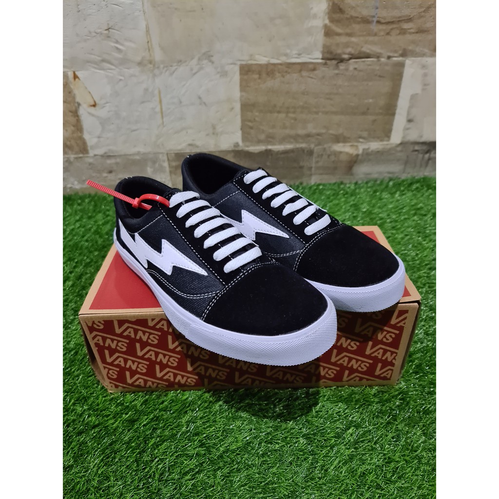 NEW !!! SEPATU VANS PETIR REVENGE X STORM BLACK WHITE &amp; FULL BLACK CASUAL SNEAKERS