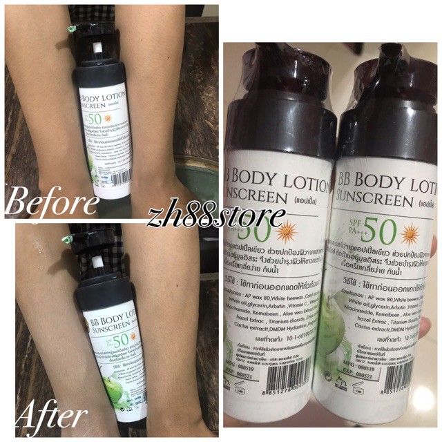 BB SUN SCREEN BODY LOTION SPF 50 / HANDBODY / BB LOTION / LOTION / PEMUTIH INSTAN