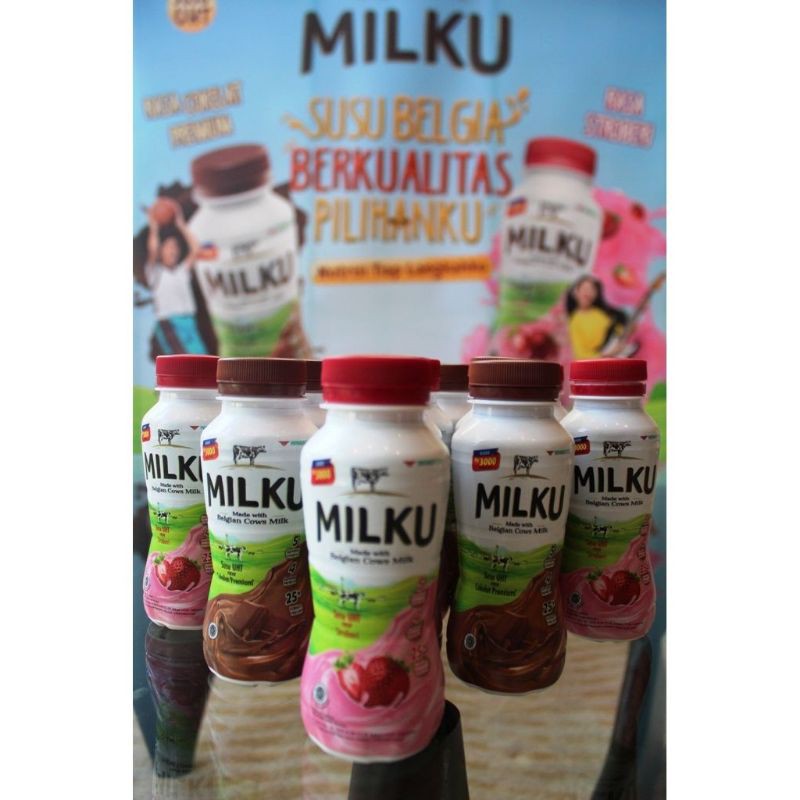 

Susu MILKU UHT | Susu Milku Belgian Kemasan Botol 200ml