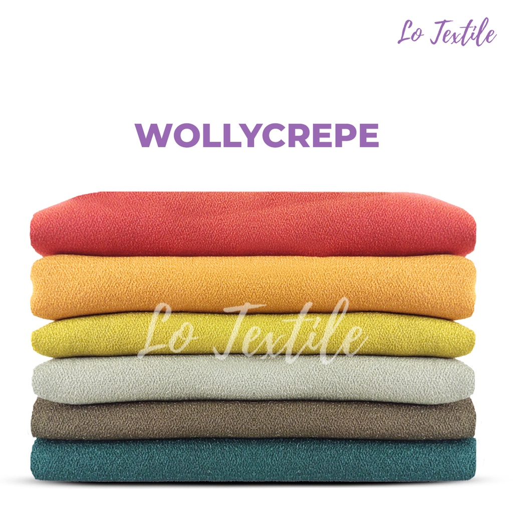 Kain Wollycrepe Caltri Premium 0.5 Meter - Bahan Wolycrepe Wolicrepe Murah Gamis Hijab Kerudung