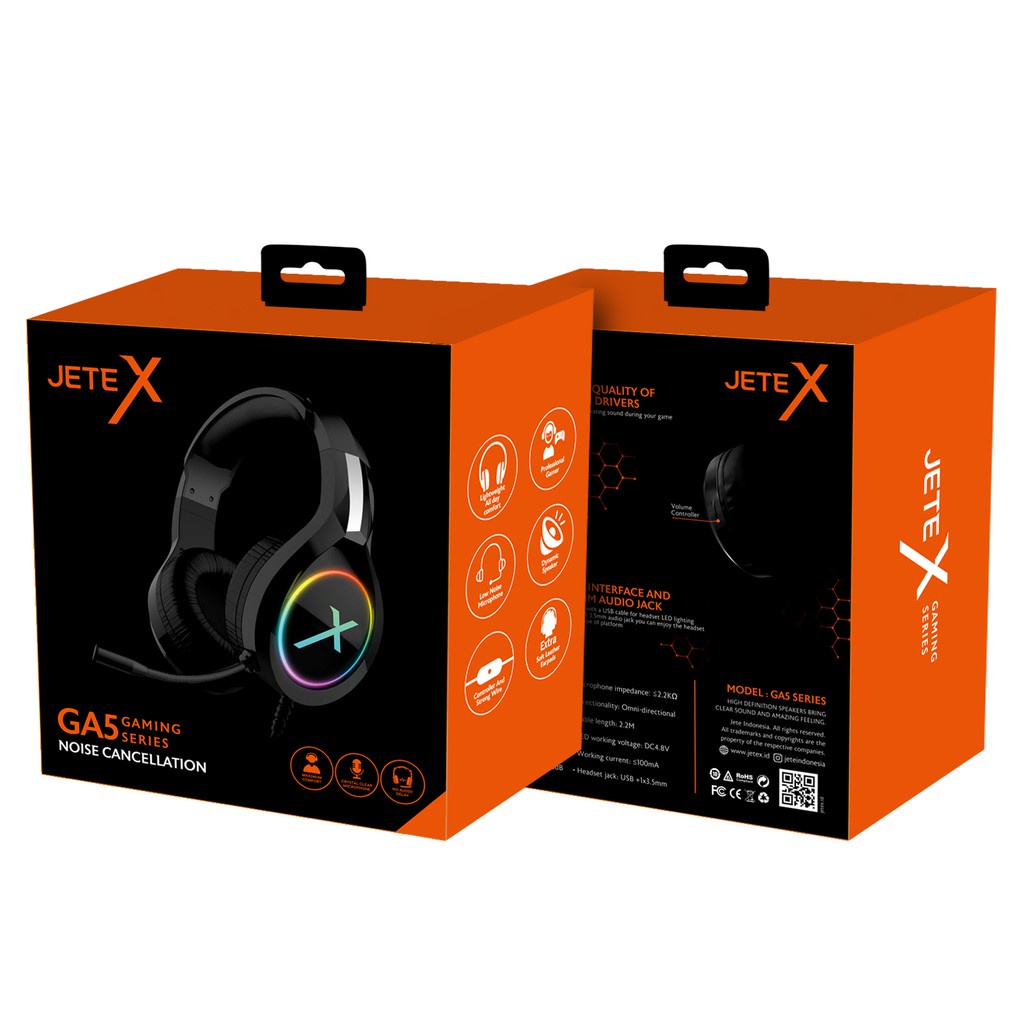 Headset Gaming I Headphone Gaming RGB Noise Cancelling JETEX GA5