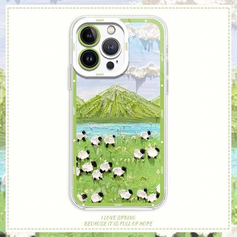 Soft Case Silikon TPU Motif Lukisan Cat Minyak Untuk Iphone 13 12 11 10 Pro XS Max X XR 8 7 6 6S Plus