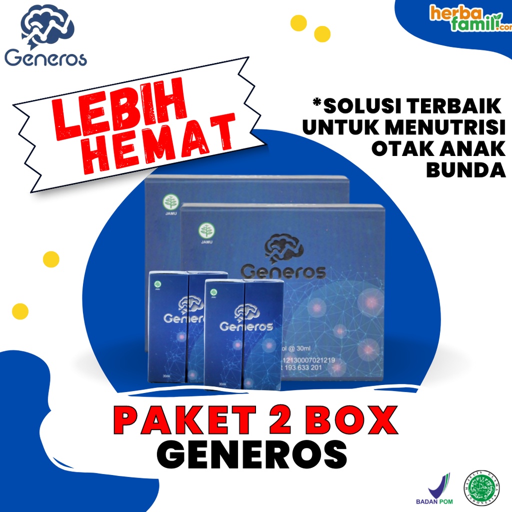 PAKET 2 BOX GENEROS | VITAMIN GENEROS SPEECH DELAY AUTIS AUTISME HIPERAKTIF TERLAMBAT BICARA VITAMIN OTAK GENEROS ORIGINAL