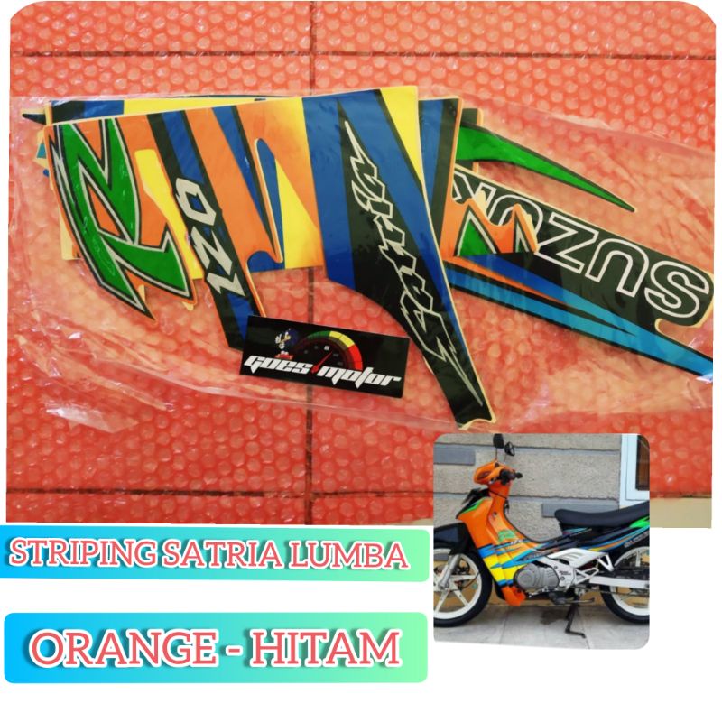STRIPING SATRIA LUMBA ORANGE HITAM MERK AJS