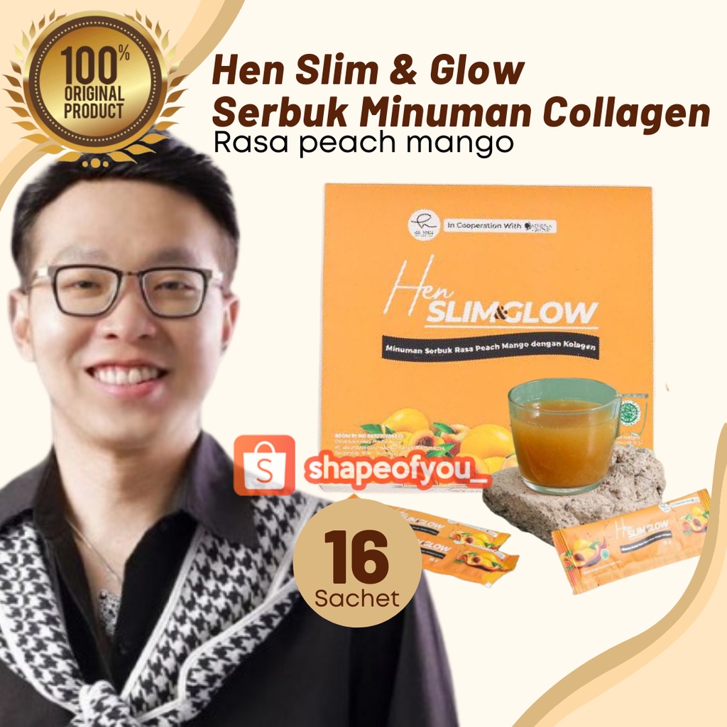 Minuman Kolagen Diet Sachet Pelangsing Dr.Hen Slim Glow DNA Salmon Original Reseller Resmi Perawatan Kulit Perawatan Tubuh