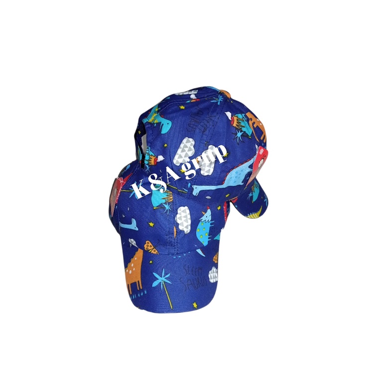 TOPI ANAK KARAKTER DINO / TOPI LUCU MOTIF DINOSAURUS / TOPI ANAK LAKI-LAKI PEREMPUAN