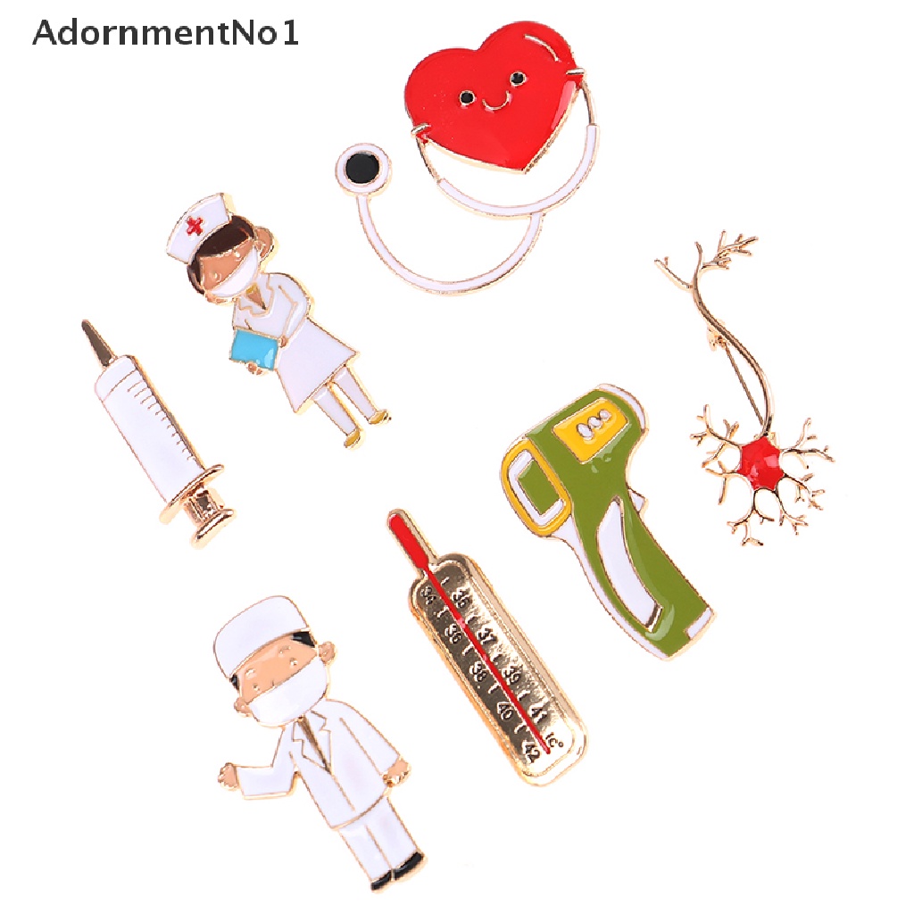 (AdornmentNo1) Bros Pin Enamel Bentuk Stetoskop Ambulans ECG Bahan Metal